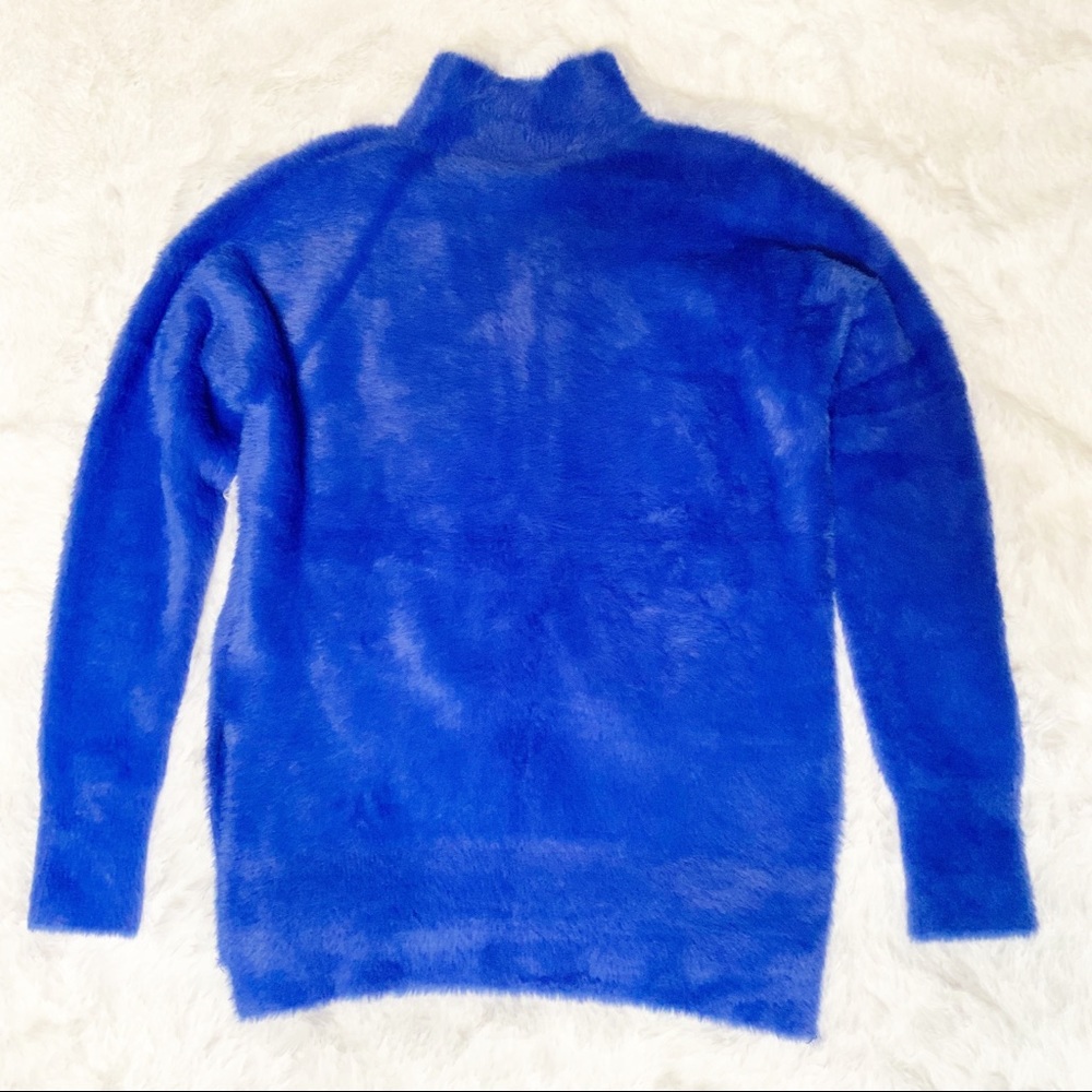 FRENCH CONNECTION FAUX FUR SWEATER ROYAL BLUE NWT